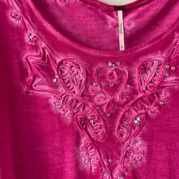 Free People Tunic Round Neck 3/4 Sleeves Pullover Casual Pink Small - Picture 6 of 8